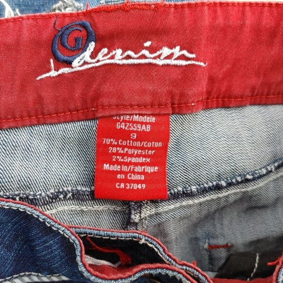 G Denim Nautical Capris Anchor Button Hardware and Striped Piping Size 9 - Picture 3 of 7